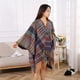 thumbnail image 4 of Poncho tipo chal para mujer, chales abiertos al frente para otoño e invierno, cárdigan holgado con estampado de cuadros vintage para clima frío, manta navideña, bufanda, regalos, 4 of 5