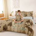 thumbnail image 4 of Catabedysis Woodland Camping 7 Pieces Full Size Bedding Sets,Fishing Print Full Size Bed in a Bag For Boys,Brown,Light Gray Reversible, 4 of 7
