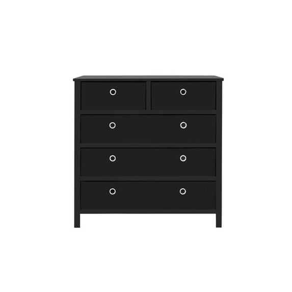 31 x 31 x 19 in. Folding Furniture EZ Split Drawer Single Dresser, Black