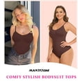 thumbnail image 3 of MANIFIQUE 3 Packs Women's Shapewear Bodysuit Tummy Control Body Shaper Waist Snatching Body Suit Thong, 3 of 7