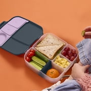 b.box Large Lunch Box for Kids, Bento Box with Ice Pack, Leakproof - Indigo Rose