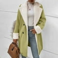 thumbnail image 2 of VNKIDY Women Parkas Winter Thicken Solid Color Plush Jacket Thermal Insulated Long Sleeve Lapel Coat For Casual Daily Wear Soft Outerwear, 2 of 5