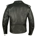 thumbnail image 4 of Men ICONIC Motorcycle Premium Natural Buffalo Leather Side Lace Biker Jacket Street Cruiser Black L, 4 of 8