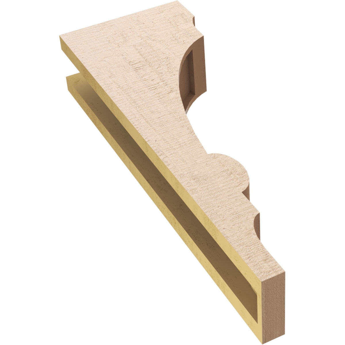 4"W x 8"D x 24"H Thin Diane Rough Cedar Woodgrain TimberThane Corbel, Primed Tan