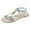 1Silver, variant on Women's Flat Sandals Summer Bohemia Braided Beaded Beach Shoes Elastic Ankle Strap Sandals