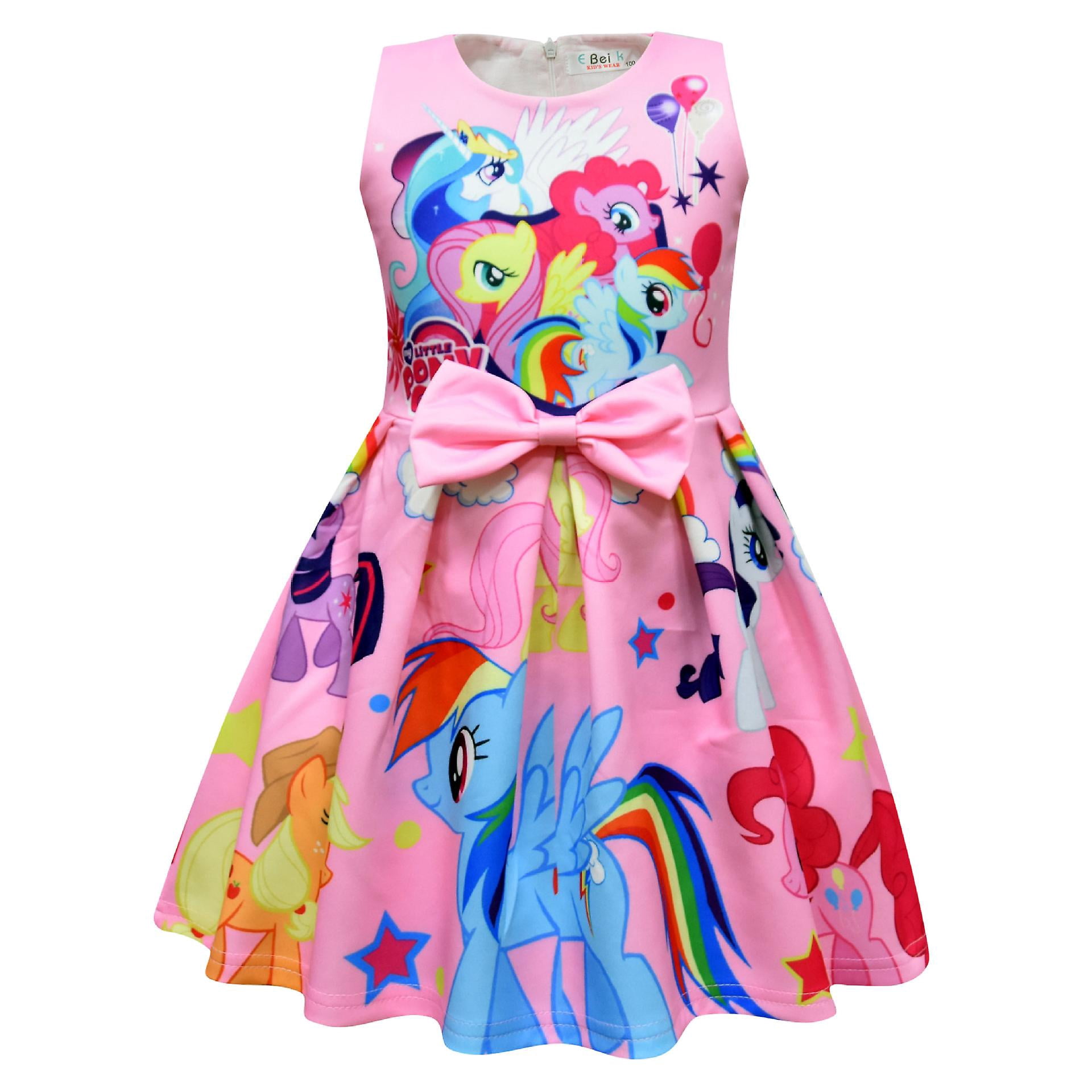 my little pony dress birthday My Little Pony Rainbow Dress - Pinkie Pie Sequin Party Clothes for Girls  4-16, Pink, XS