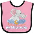 thumbnail image 3 of Inktastic My Titi Loves Me Cute Elephants Clouds Moon and Stars Boys or Girls Baby Bib, 3 of 4