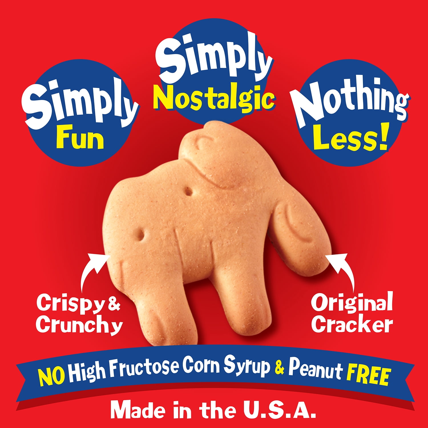 (6 pack) Stauffer's Simply Animals Original Animal Crackers, Kid Snacks, 12-1oz School Snack Packs