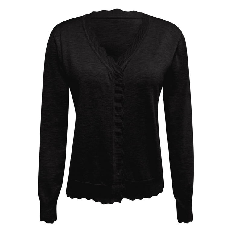 Cardigan Sweaters for Women Plus Size Button Down Solid Color
