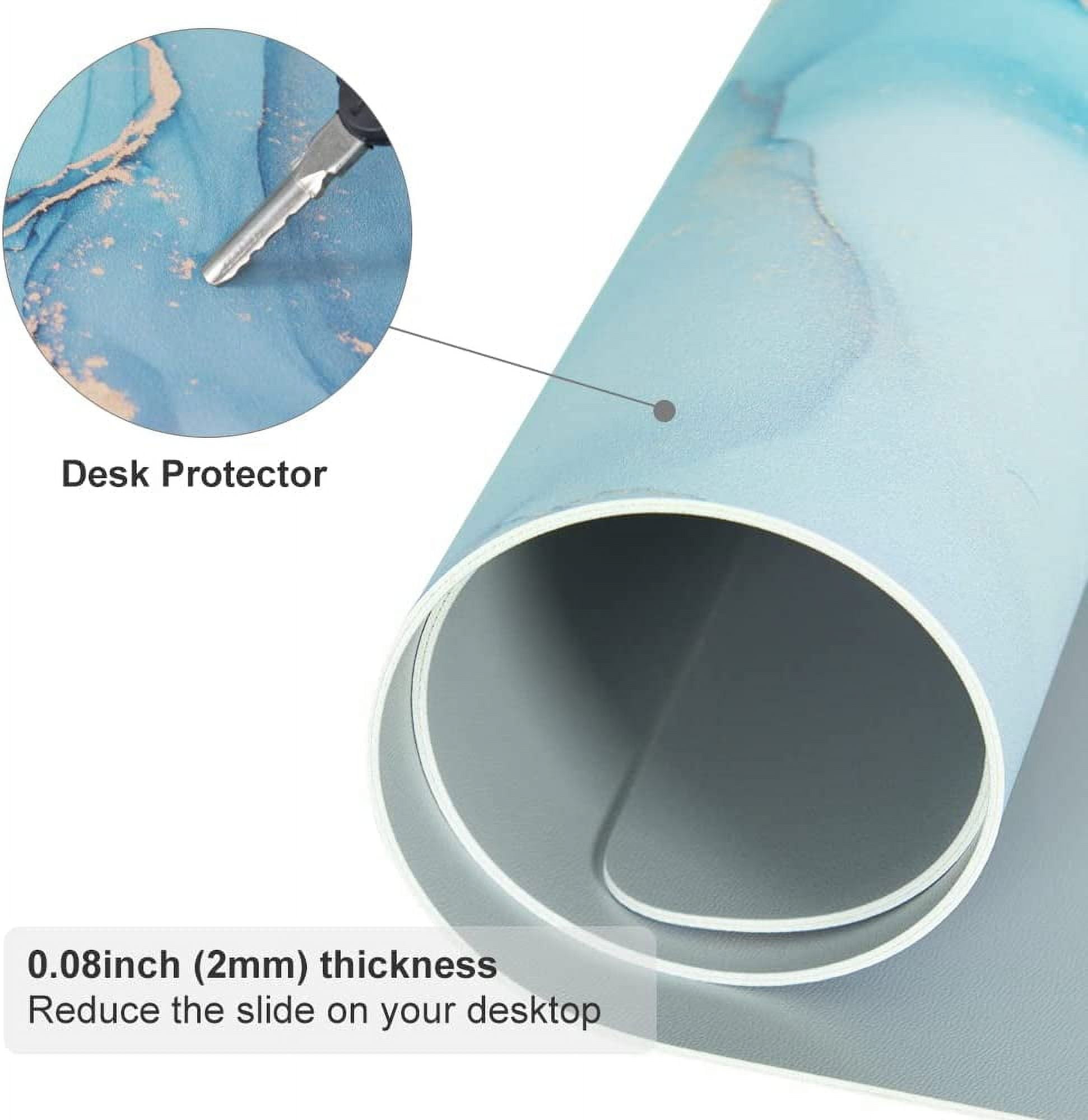 Large Mouse Pad, PU Leather Desk Mat for Desktop, Waterproof Gaming Desk Pad, Marble Painting Full Desk Accessories Keyboard Mousepad, Home & Office Décor 31.5" x 15.7" - Abstract Fluid Art