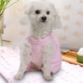 thumbnail image 2 of Frogued Dog Dress Plaid Printing Round Neck Polyester Four-legged Pet Skirt for Party (Pink,L), 2 of 13