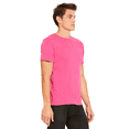 thumbnail image 4 of BELLA + CANVAS Texture Crew Neck T-Shirt for Men, Short Sleeve Tee, Cotton-Poly Blend, Berry, M, 4 of 5