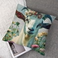 thumbnail image 7 of Creowell Set of 2  Goats Goat Lover Pillow Covers, Goat Lovers Farm Girls Women Gifts, Farm Animal Funny Goat Floral Decorative Cushion Cover for Sofa Bed Home Girls Bedroom Decor White, 7 of 7