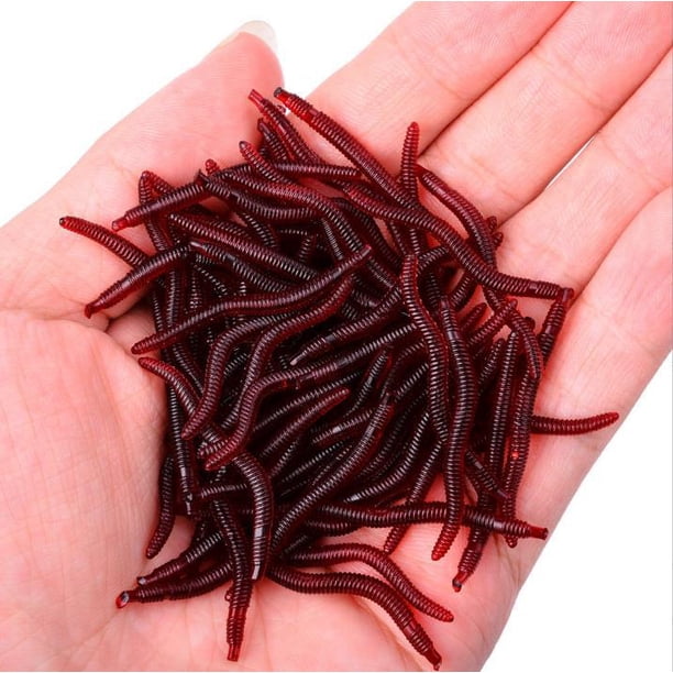 Lombriz de tierra roja más cebo falso de pez simulación Luya Soft Bait cebo luminoso lombriz de tierra pequeña