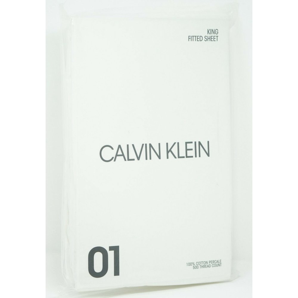 Calvin Klein Series 1 500TC 100 Combed Cotton Fitted Sheet KING Light Blue