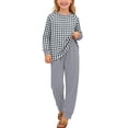 thumbnail image 3 of Lovzfmll Loungewear Set for Boys & Girls, Plaid Long Sleeve Top & Joggers, Cozy Sleep Set for Toddler, 1-2 Years, 3 of 7