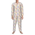 thumbnail image 3 of Naloa Cat And Rabbit Men’s Pajamas Set - Long Sleeve Button Down Sleep Shirt and Pajama Bottoms Sleepwear Set-X-Large, 3 of 7