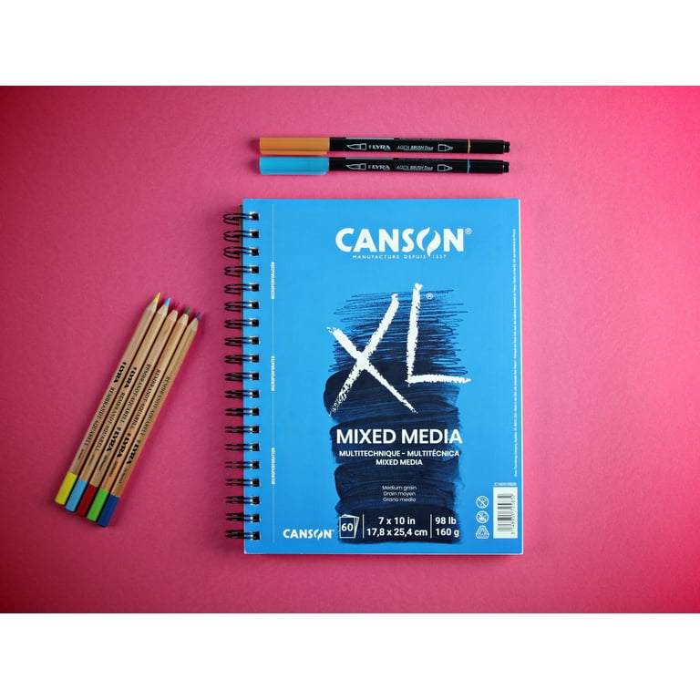  Canson XL Series Mix Media Paper Pad, Heavyweight, Fine  Texture, Heavy Sizing for Wet and Dry Media, Side Wire Bound, 98 Pound, 7 x  10 Inch, 60 Sheets - 100510926 (7