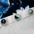 thumbnail image 5 of Homewish 3D Blue Hummingbird Black Out Curtains, Lake Lotus Flower Curtains Pack of 2 (42x63 Each), Dreamy Glitter Stars Galaxy Bedroom Curtains, Living Room Curtains Decor, 5 of 7