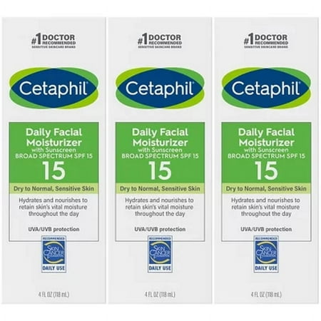 Cetaphil Daily Facial Moisturizer with Sunscreen SPF 15 4 Oz. 3 Pk.