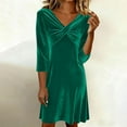 thumbnail image 2 of Dresses for Women, Women's 2026 Velvet Cowl Neck Long Sleeve Mini Dress - Elegant Christmas Party Cocktail Dress, 2 of 7