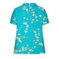 thumbnail image 5 of GaThRRgYP Tops for Women 2024,Women's Ladies Fashion Casual Cropped Short Sleeve Printing Loose Shirt Blouse Top Sky Blue XXL, 5 of 5