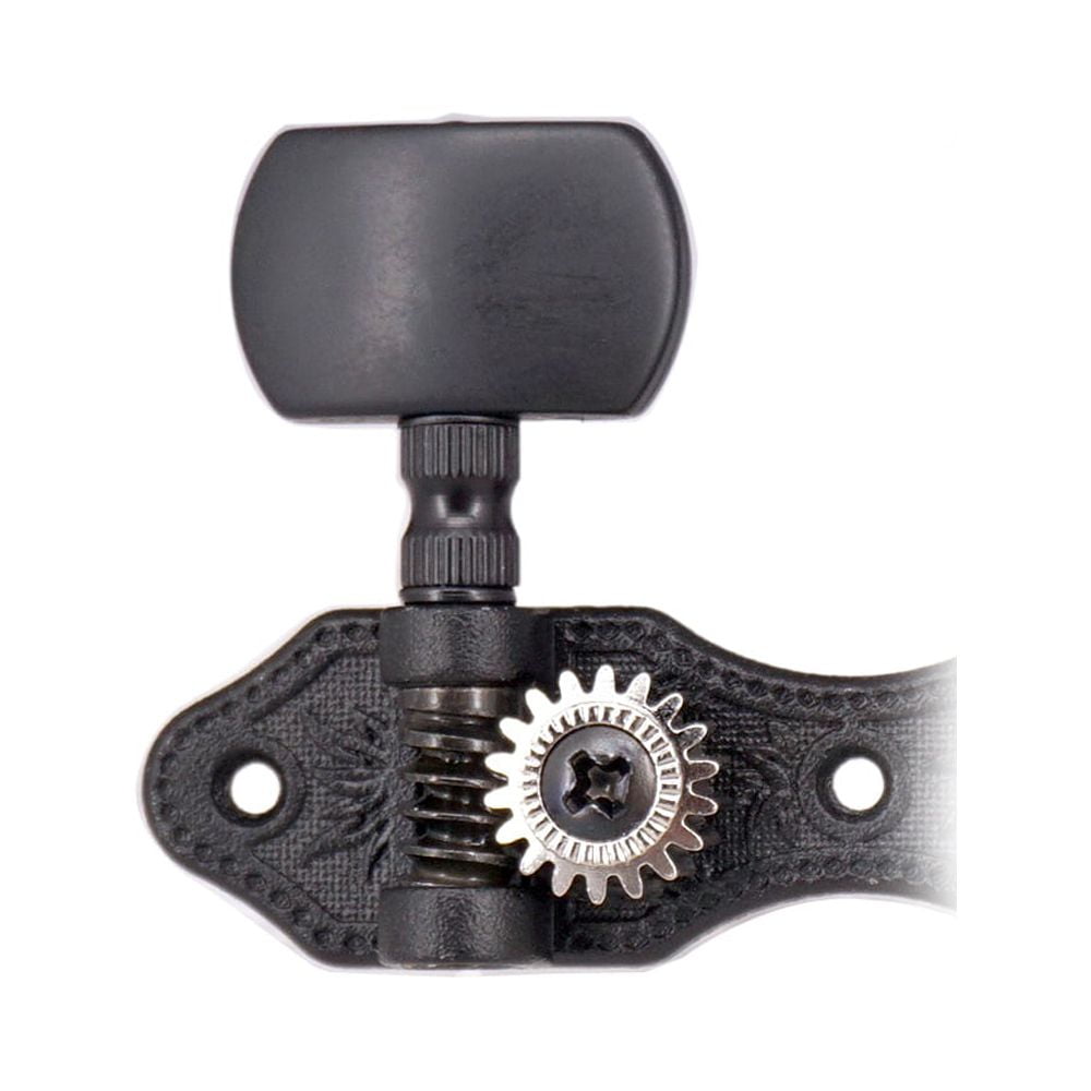 Carevas 1 Pair 1:18 Black Classical Guitar Tuners Machine Heads Tuning Pegs for Classical Guitar or Flamenco Guitar
