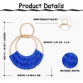 thumbnail image 5 of Raffia Hoop Earrings for Women Girls Fun Boho Summer Beach Earrings Lightweight Handmade Straw Wicker Rattan Dangle Earrings Statement Geometric Round Drop Earrings, 5 of 5