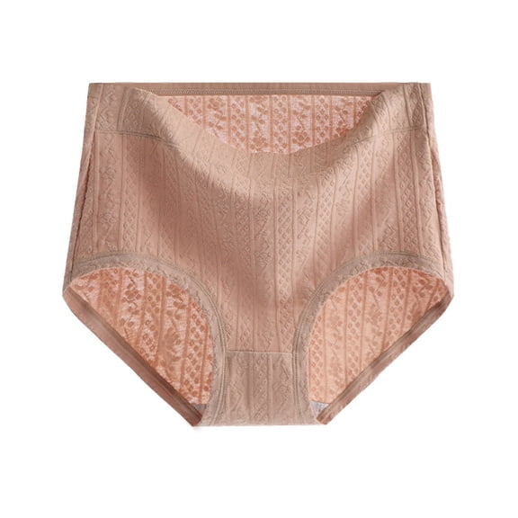 Wdfiry Women Solid Color Panties Plus Size High Waisted Underwear Stretch Breathable Seamless Tummy Control Briefs