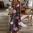 thumbnail image 3 of Flamingo Pattern Fine Art Sleeveless Dress Summer Dress Woman 2025, 3 of 7