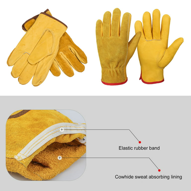 Leather Work Gloves for Men Women Safety Work Gloves Mechanic Gardening  Gloves