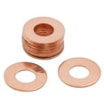 thumbnail image 1 of Unique Bargains 10pcs 8mm Inner Diameter Copper Washers Flat Sealing Gaskets Ring, 1 of 3