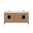 thumbnail image 3 of Hadiya 72" Double Bathroom Vanity Set in Brown Pine with Aosta White Composite Stone Countertop without Mirror, 3 of 8