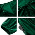 thumbnail image 3 of BRGZLK Womens Velvet Dress Trendy Casual Bow Long Sleeve Round Neck Pocket Dress Knee Length Dress Cocktail Party Christmas Holiday Dresses Green XXL, 3 of 4