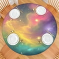 thumbnail image 2 of Colorful Tie Dye Nebula Pattern Round Fitted Tablecloth with Elastic Edge,Dining Table Cover Waterproof,Outdoor Round Tablecloth for Camping,Dining,Indoor and Outdoor, 2 of 7