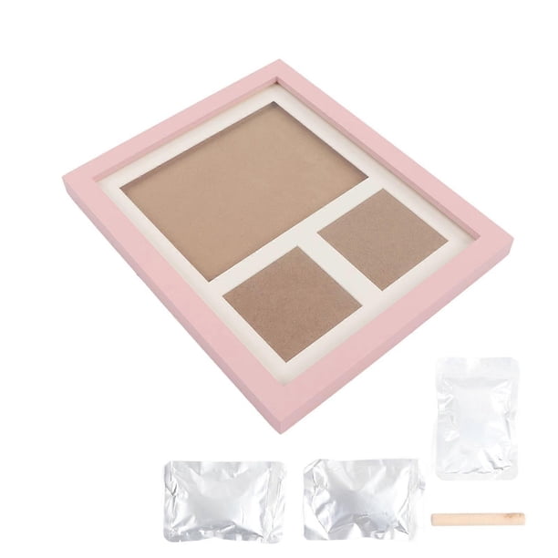 Baby Handprint Footprint Maker Kit Photo Frame White Mud DIY Baby Footprint Keepsake Kit Newborn Imprint Set Pink Photo Frame
