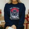 thumbnail image 2 of The Yule Cat Is Coming Sweatshirt – Jólakötturinn Christmas Cat Shirt, Dark Winter Solstice Yule Gift, Icelandic Folklore Holiday Sweater, 2 of 5