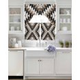 thumbnail image 3 of Southwest Brown Swag Curtains for Living Room/Bedroom Windows, Geometric Farmhouse Aztec Tribal Kitchen Curtains and Valances Set 36 Inch Length, Light Filtering Swags Valance Curtain Panels, 3 of 5