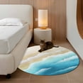 thumbnail image 2 of Round Rug 3.3Ft Washable Non-Slip, Blue Ombre Beach Circle Area Rugs for Living Room Bedroom, Ocean Coastal Gradient Waves Summer Indoor Floor Mats Carpet Runner for Home Decor Aesthetic, 2 of 8
