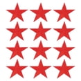 thumbnail image 1 of Parches de estrella para planchar Uxcell, 12 Pcs Parches bordados de estrella para coser, apliques y adornos para ropa, chaquetas, sombreros, mochilas, reparaciones y decoraciones, Rojo, 3.2" x 3.2", 1 of 1