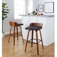 thumbnail image 2 of LumiSource Grey Maya 30" Fixed-Height Barstool - Set of 2, 2 of 6