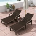 thumbnail image 4 of Costway 2 PCS Patio PP Chaise Lounge Chair Reclining Outdoor Adjustable Garden Coffee, 4 of 8