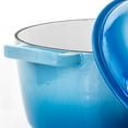 thumbnail image 6 of MegaChef 5 Quarts Round Enameled Cast Iron Casserole with Lid in Blue, 6 of 7