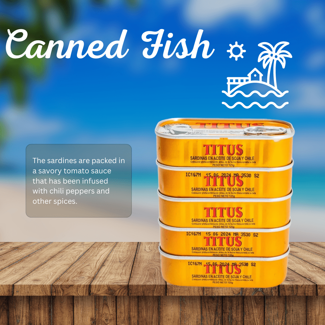 Titus Sardines 125g - Spicy Pack of 5 - Zesty Flavor and Nutritional Goodness