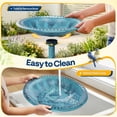 thumbnail image 5 of SPECSTAR Bird Bath, 28 inch Height Polyresin Lightweight Antique Outdoor Garden Birdbath Blue, 5 of 7