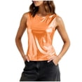thumbnail image 2 of QSXADF Women's Tank Top Loose Sleeveless Tops Shiny Stretch Sleeveless Round Neck Summer Casual Tank Ladies Shirts Women Summer Outfits, 2 of 6