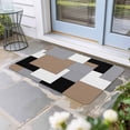 thumbnail image 2 of Brown Black Grey Doormat Outdoor Entrance 18"x30", Middle Century Irregular Geo Abstract Art Absorb Moisture Dirt Door Mats, Non-Slip Rubber Backing Floor Mats Indoor, Low-Profile Front Door Rugs, 2 of 9