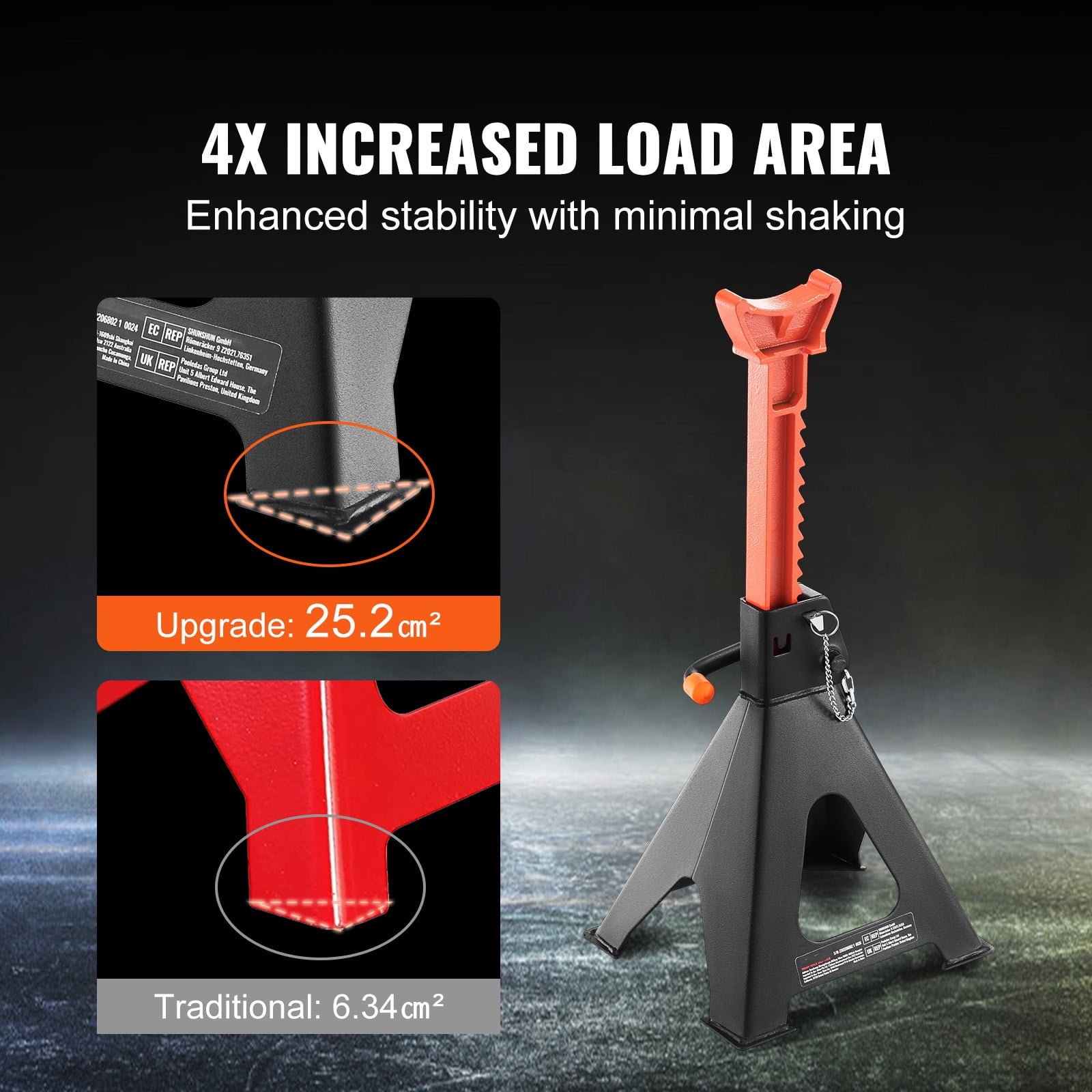 BENTISM Jack Stand 6T (13000 lbs) Capacity Steel Adjustable Car Lifting Jack Stands with Double Locking for SUV MPV Sedan 1 Pair