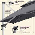 thumbnail image 5 of PURPLE LEAF  10ft Square Patio Offset Cantilever Umbrella with Base Beige, 5 of 5