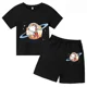 thumbnail image 3 of Conjunto de camiseta de verano con estampado de Snoopy para niños y adolescentes, camiseta de algodón de manga corta y pantalones cortos, traje de 2 piezas, ropa de moda para niños, 3 of 5
